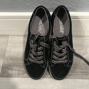 New Josef Seibel Black Suede Sneakers Euro 37